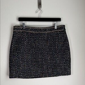 Endless Rose Black Tweed Mini Skirt